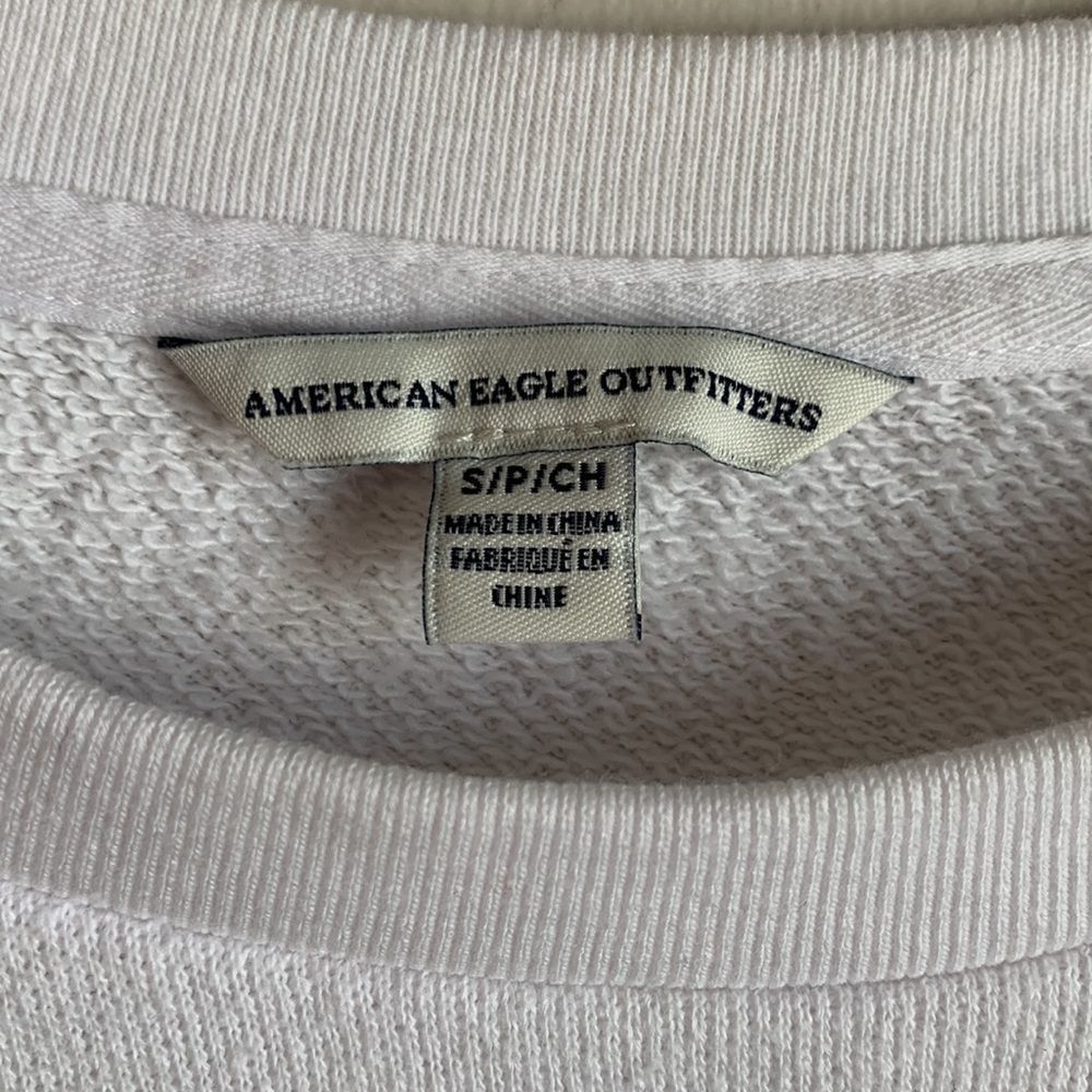 American Eagle Sweatshirt Crewneck Small White Vintage Los Angeles California - Picture 5 of 5